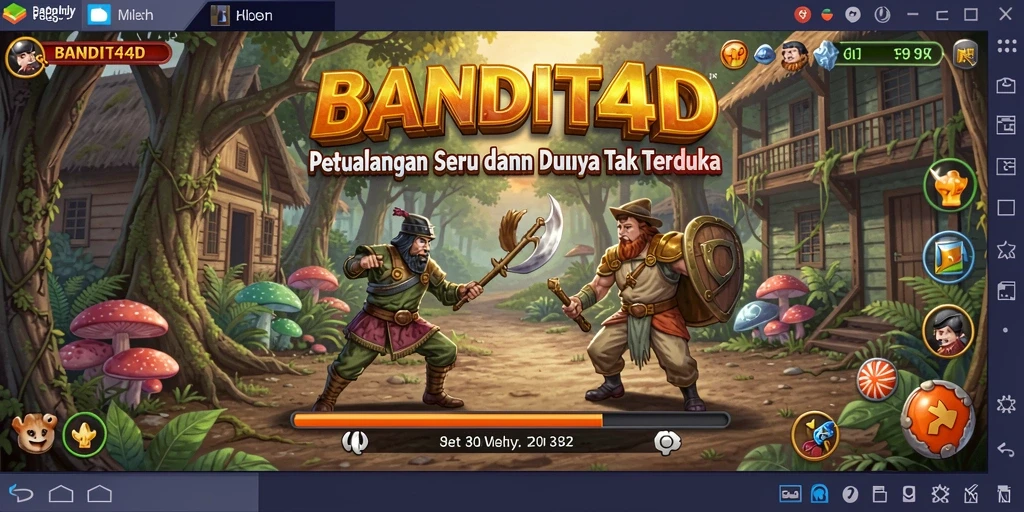 Screenshot aksi seru dalam gameplay petualangan BANDIT4D.