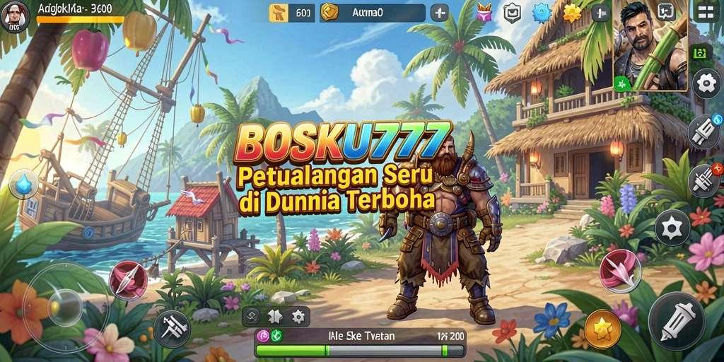 Screenshot menarik dari gameplay bosku777 yang menunjukkan eksplorasi dunia terbuka.