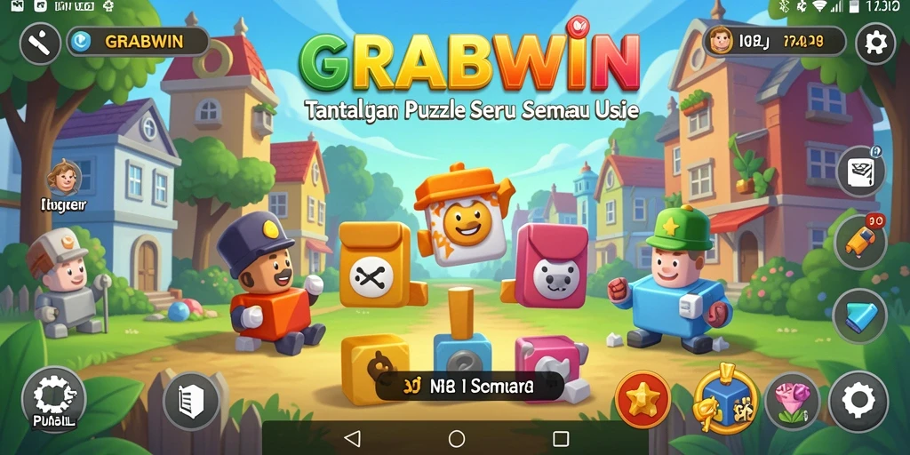 Tampilan gameplay seru dalam game Puzzle GRABWIN.