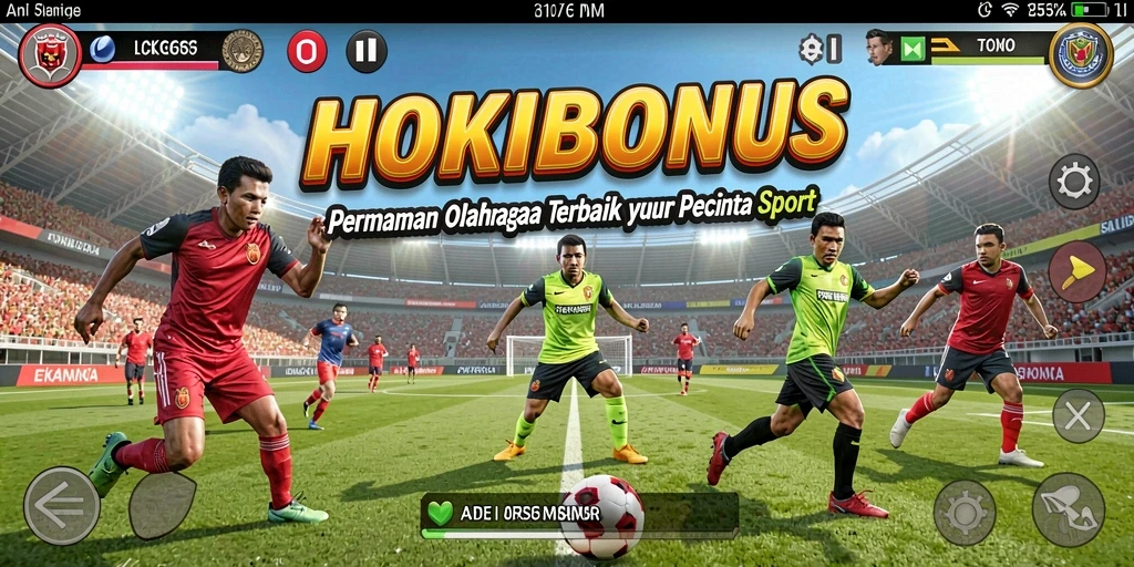 Tampilan gameplay HOKIBONUS dengan aksi olahraga seru.