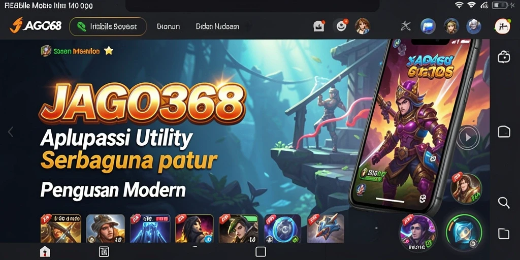 Tampilan antarmuka utama JAGO368 yang memudahkan navigasi aplikasi Utility.
