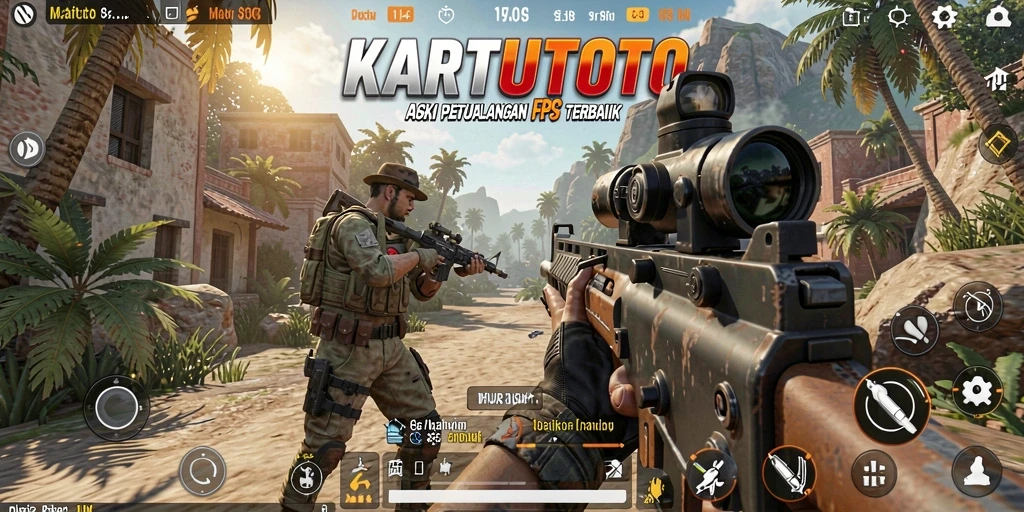 Screenshot KARTUTOTO menampilkan momen aksi mendebarkan dalam game FPS.