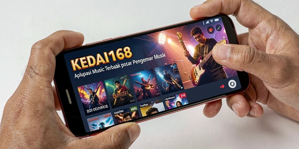 Tampilan screenshot KEDAI168 dengan antarmuka musik yang menarik.