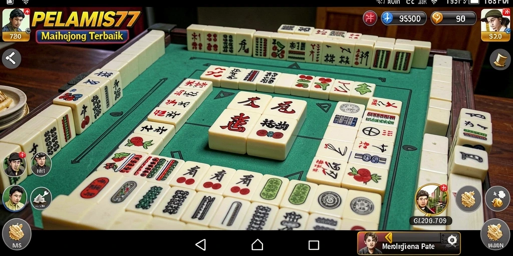 Screenshot PELAMIS77 menunjukkan gameplay seru Mahjong dengan desain yang menarik.