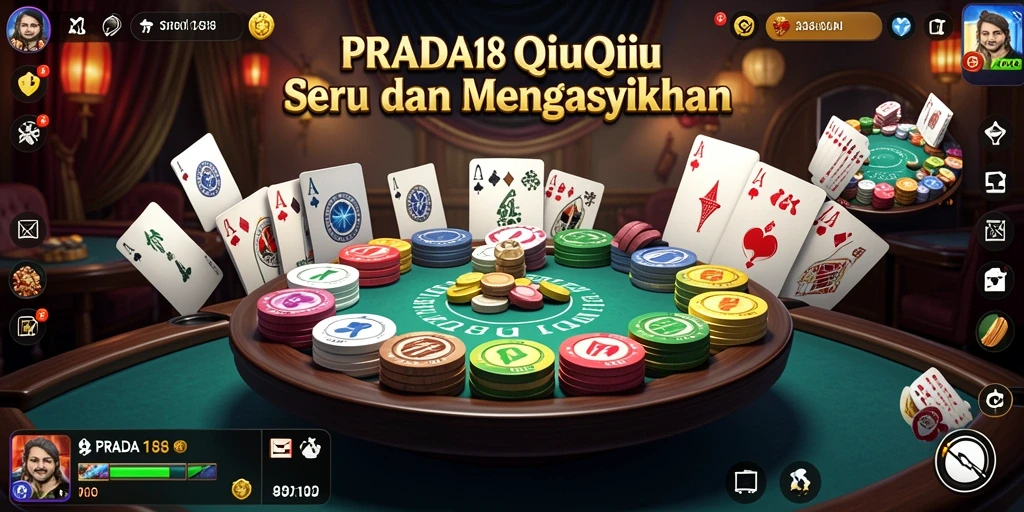 Screenshot permainan QiuQiu PRADA188 menampilkan suasana kompetitif yang seru.