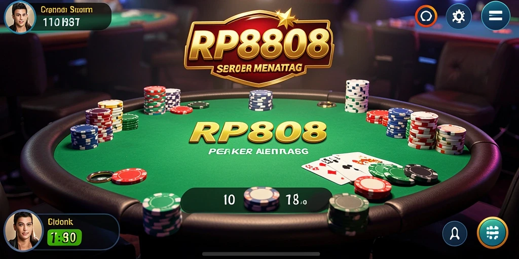 Tampilan gameplay RP8888 dengan suasana poker yang menyenangkan.