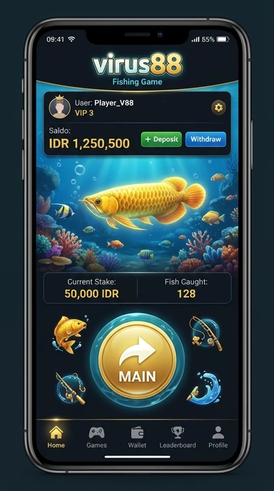 Menu kategori aplikasi yang mudah dinavigasi di virus88.